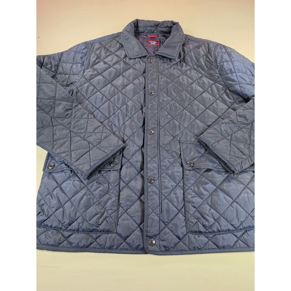 UNTUCKit Wynnwood Quilted Jacket Mens XXL Navy Blue Snap Front 40762 Coat